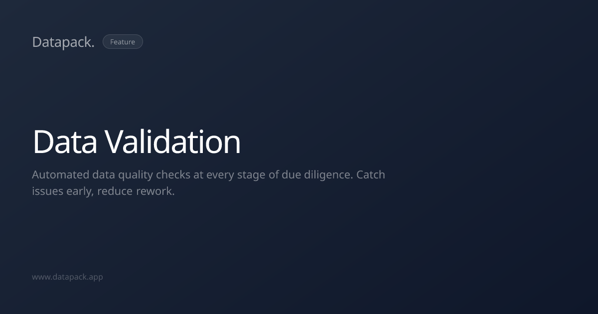 Data Validation | Datapack