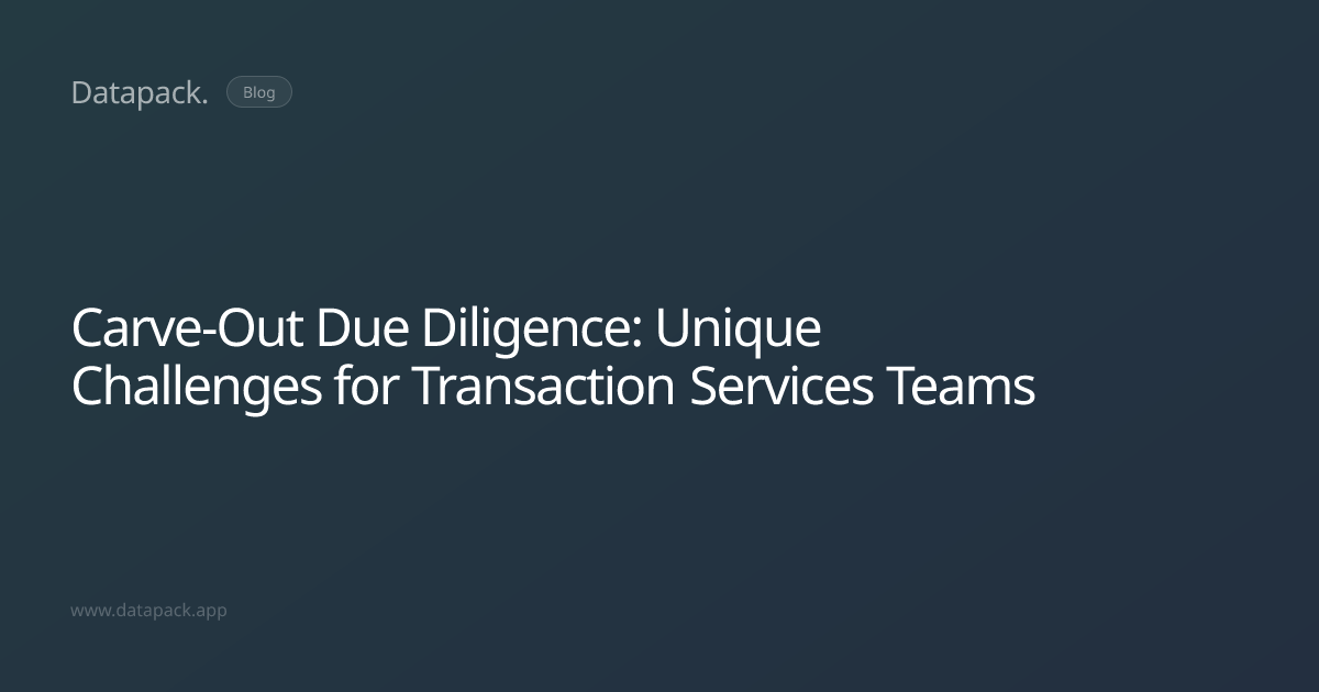 Carve-Out Due Diligence: Unique Challenges for Transaction Services ...