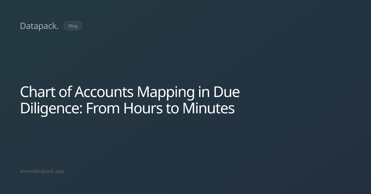 Chart of Accounts Mapping in Due Diligence: From Hours to Minutes ...