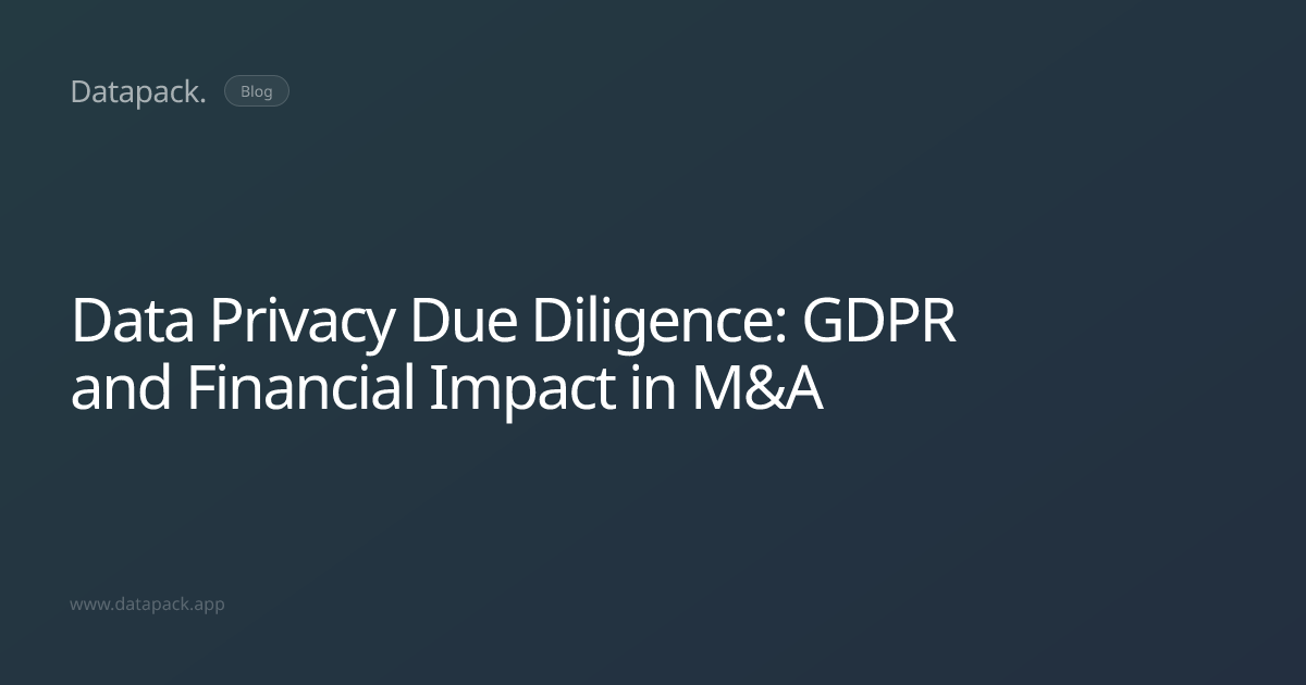 Data Privacy Due Diligence: GDPR and Financial Impact in M&A | Datapack