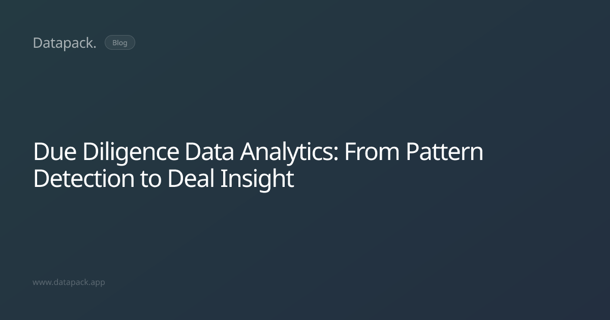 Due Diligence Data Analytics: From Pattern Detection to Deal Insight ...