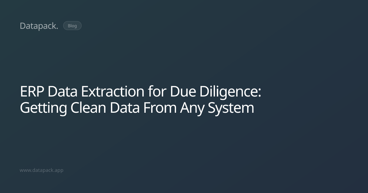 ERP Data Extraction for Due Diligence: Getting Clean Data From Any ...