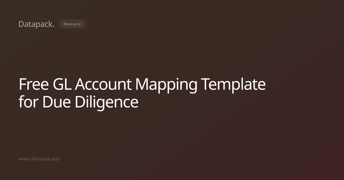 Free GL Account Mapping Template for Due Diligence | Datapack